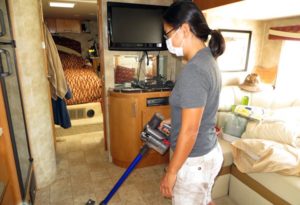 Vacuuming the RV