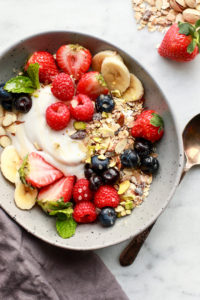 healthy bowl of cereal and fruit