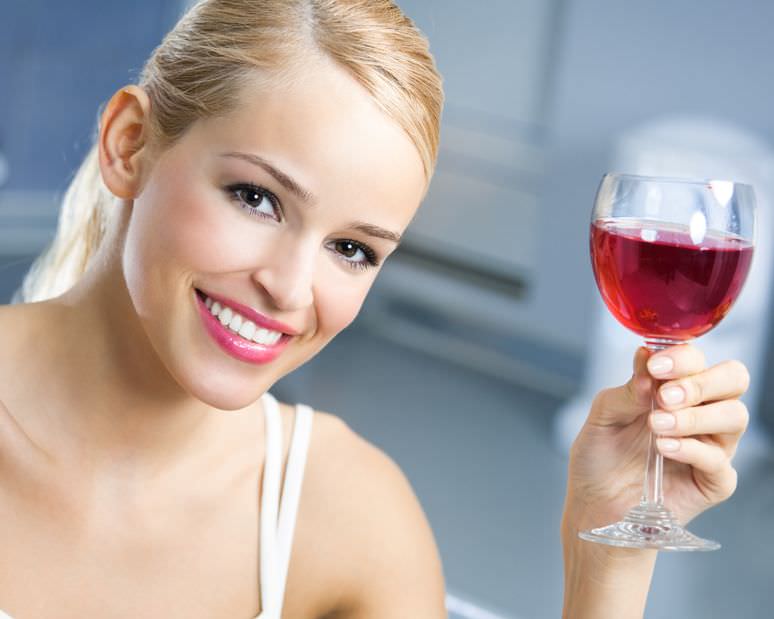 woman drinking wine