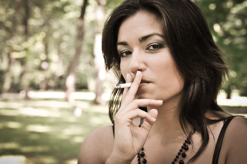 woman smoking